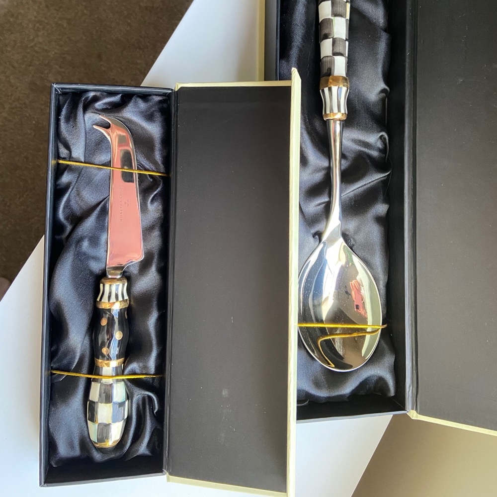 Mackenzie childs spoon and cheese knife